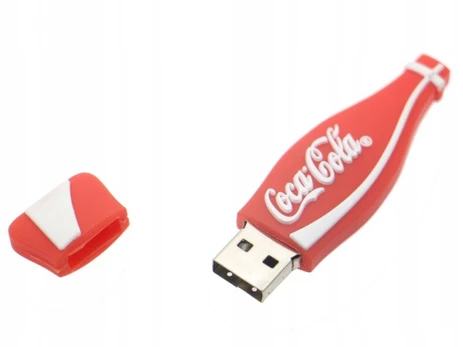 USB laikmena Pendrive 128 Gb Usb buteliukas Coca Cola raudonas baltas