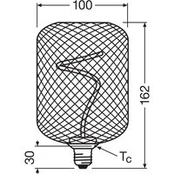 "OSRAM Decor" LED spiralinis kaitinimo elementas Square E27 3,5W, juodas