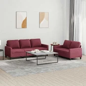 Sofa Sofos komplektas su pagalvėlėmis, 2 dalių, vyno, audinys kaina