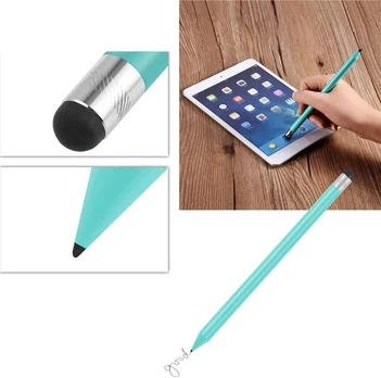 Touch screen stylus pen – 2 in 1 stylus + carbon pen – capacitive replacement pen – for most capacitive touch screen devices (žalias)