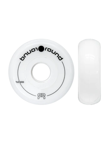 FR - ROUND - FLAT - WHEELS - 88A - PACK OF 4 White 72mm