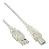 Kabelis USB InLine USB-A - USB-B 5 m Permatomas (34555T)