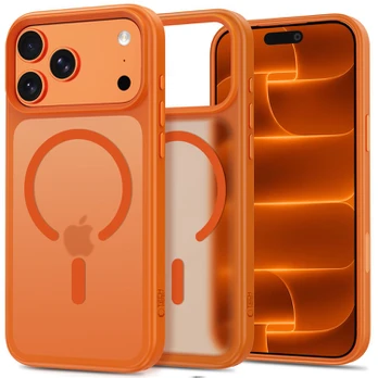 Matinis oranžinis dėklas Apple iPhone 17 Pro Max / 18 Pro Max telefonui "Tech-Protect Magmat Magsafe CC"