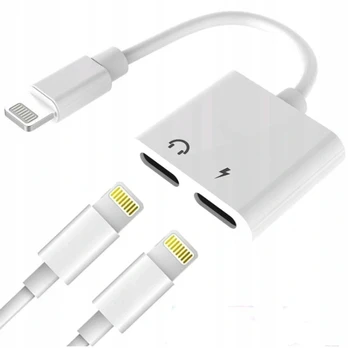 Adapteris skirstytuvas 1x2 lighting audio+av iphone x 12 13 14