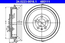 ATE 24.0223-0016.1 Brake drum kaina