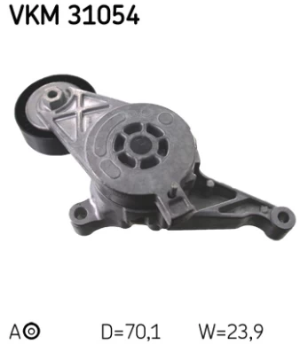 Įtempiklio skriemulys, V formos rumbuotas diržas SKF VKM31054