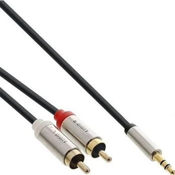 Kabelis InLine Jack 3.5mm - RCA (Cinch) x2 3m sidabrinė (99243)