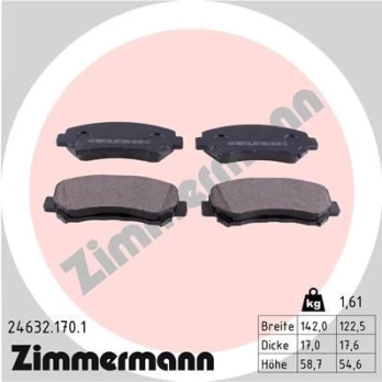 Stabdžių trinkelių rinkinys, diskinis stabdys ZIMMERMANN 24632.170.1