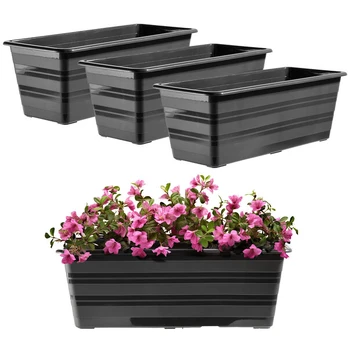 Balkoniniai vazonai KADAX 40 cm, 3 vnt., su stovais