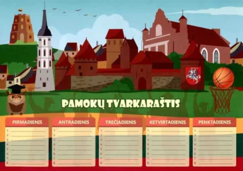 Pamokų tvarkaraštis (A4)