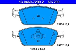ATE 13.0460-7299.2 Brake pad set