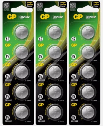 GP elementai CR2032, LITHIUM 3V, 15 vnt