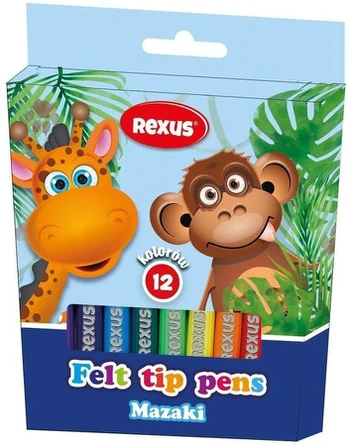Flomasteriai Beniamin Rexus kids, 12 spalvų