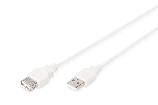 Kabelis USB Digitus USB-A - USB-A 1.8 m Kremas (AK-300202-018-E)
