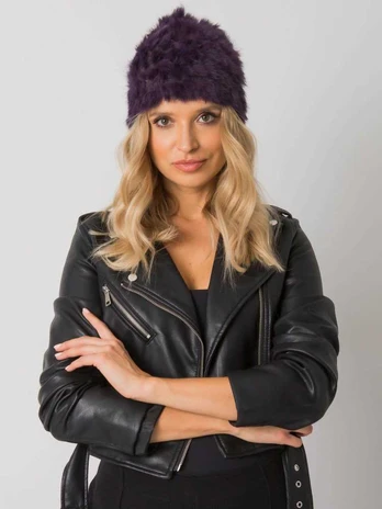 Moteriška kepurė tamsiai violetinės spalvos