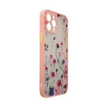 Dėklas Design Case for iPhone 12 Pro Max Gėlėtas, rožinis