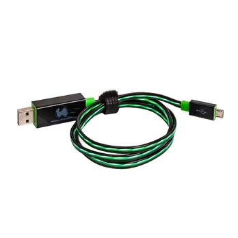 USB kabelis Realpower USB-A - mikroUSB 0, 75 m Žalia (187656)