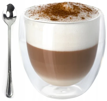 Terminė stiklinė 235 ml kavai latte + šaukštelis