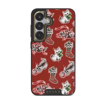 Merry Kitty - Samsung Galaxy S25 Case, Elite Dark (Magnetic) / Gold