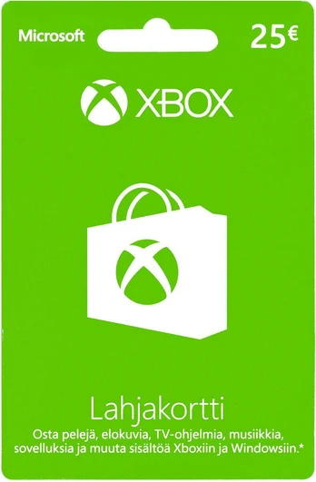Microsoft XBOX / Windows dovanų kortelė 25 eurai, aktyvinimo kortelė