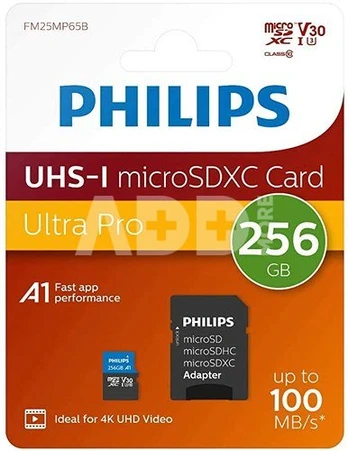 Philips MicroSDXC Card 256GB Class 10 UHS-I U3 incl. Adapter