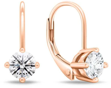 Brilio Silver Minimalist auksinis-plated earrings with zircons EA754R