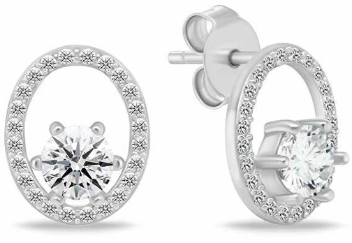Brilio Silver Decent sidabrinis earrings with zircons EA1055W