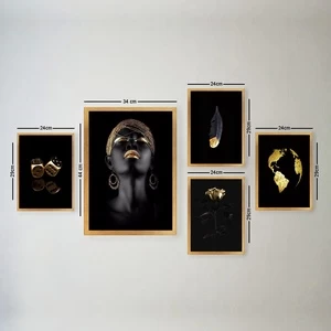 Paveikslas Wallity SET_134, 34 cm x 44 cm, 5 vnt.