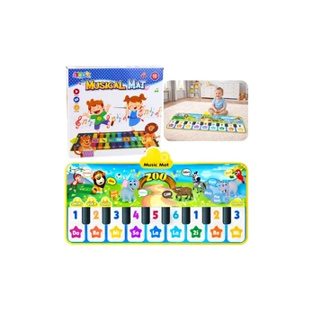Lean Toys Interactive Dance Mat Piano Zoo Animals 10 Melodies 126 cm