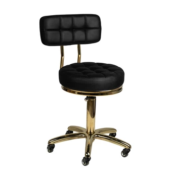Meistro kėdutė STOOL BEAUTY BACKREST AM-961 GOLD BLACK