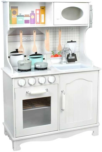 Daugiafunkcinė moderni medinė virtuvėlė Play Kitchen