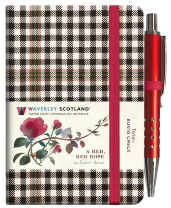 Red, Red Rose Tartan Notebook (mini with pen) (Burns check tartan)