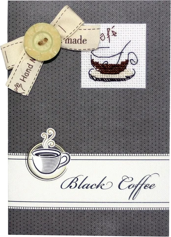 Luca-s Lsp Kortelė siuvinėjimui/ Juodas Coffee dizainas