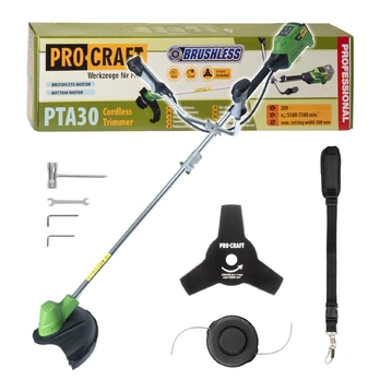 Akumuliatorinė krūmapjovė ProCraft PTA30, 20 V (be akum. ir krov.)