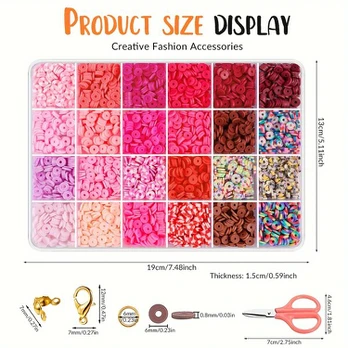 Papuošalų rinkinys, 2400pcs clay bead kit