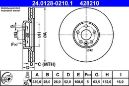 ATE 24.0128-0210.1 Brake Disc