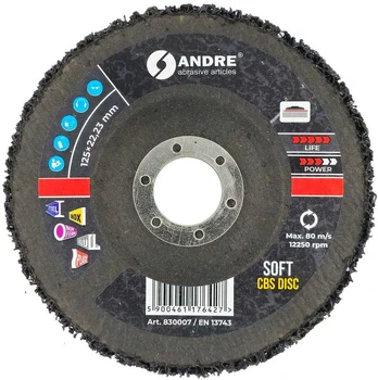 ANDRE KRĄŻEK SZLIFIERSKI CBS 125mm SOFT - Juodas