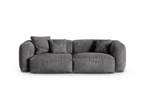Velvet Modular Sofa, "Martina", 3 Seats, 240x120x75, Grey