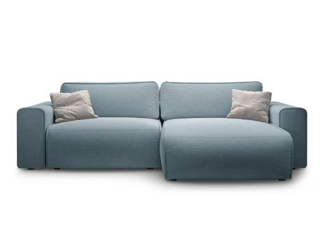 Right Corner Sofa With Bed Function And Box, "Victor", 3 Seats, 246x148x83, Light Blue