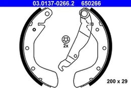 ATE 03.0137-0266.2 Brake shoe set