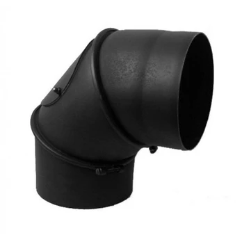 Dūmtraukio alkūnė Wadex, juoda, 150 mm, 45 - 90 °
