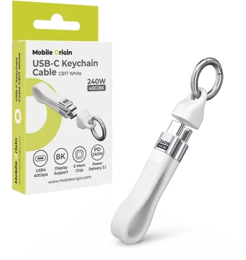 Mobile Origin 240W 40Gbps 8K USB-C Keychain Cable CB17 Baltas