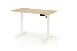 B53 desk with adjustable height, golden oak / baltas kaina