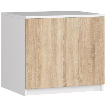 Antresolė spintai 60 cm, balta/ąžuolo