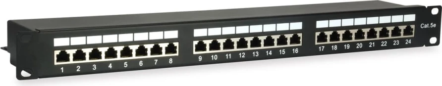 Equip Patchpanel 24x RJ45 Cat5e 19" 1HE juodas
