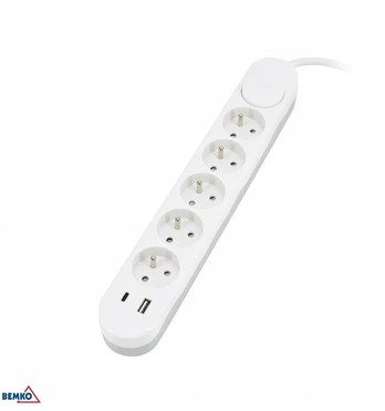 Bemko prailgintuvas nb 5x 2p+su+išj. 1.5mm x 2.0m + 2x usb(c+a)
