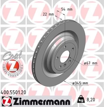 Stabdžių diskas ZIMMERMANN 400.5501.20