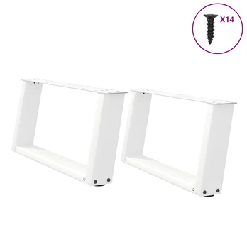 Kavos staliuko kojelės, 2 vnt., baltos, 60x(30-31) cm, plienas, U formos