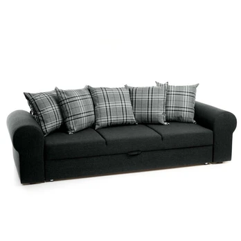 Sofa-lova Grella 3S, juoda, geltonas