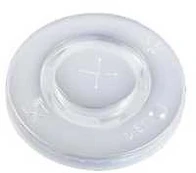 Multi Plastlåg Ø80 mm Catersource Flad med kryds Transparent til Papbæger,100 stk/ps - (100 stk.)
